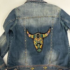 NWT Delia*s Blue embroidered button jacket size Small